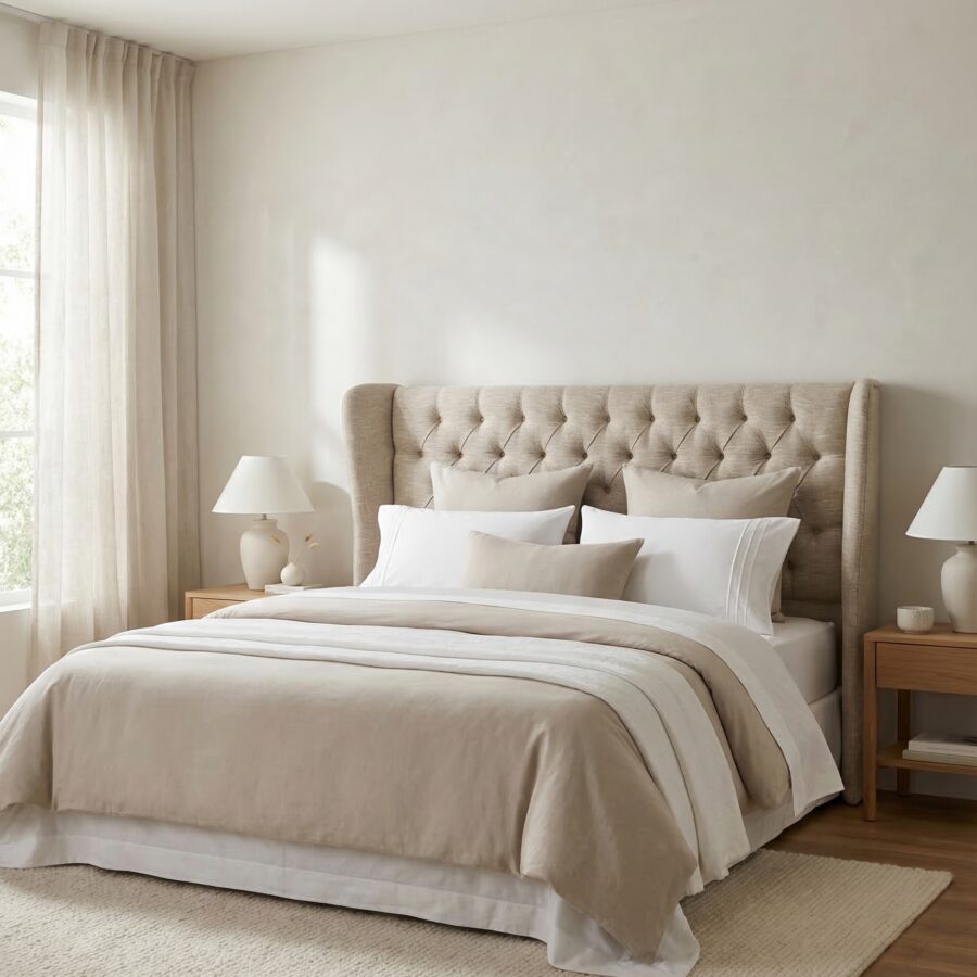 DEEP BUTTONED WINGED HEADBOARD